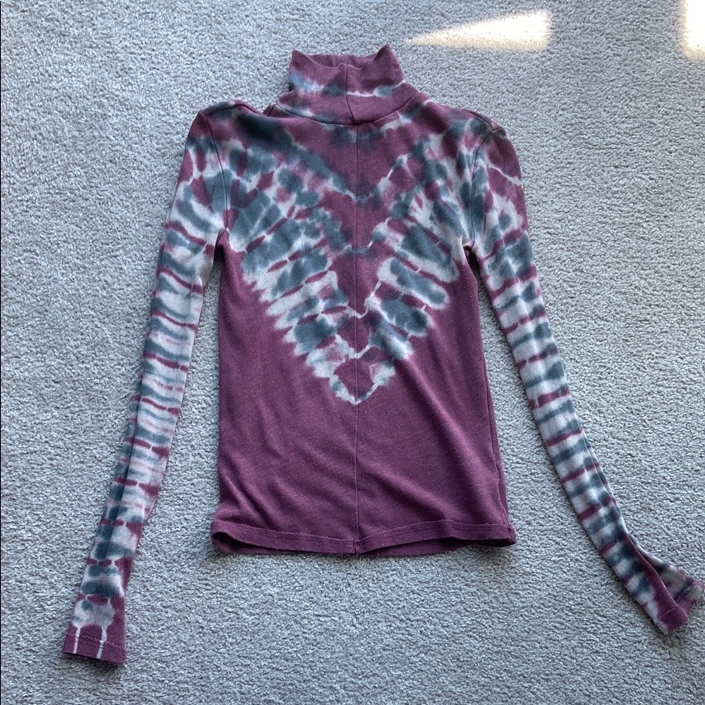 Free People Tie-Dye Turtleneck Top